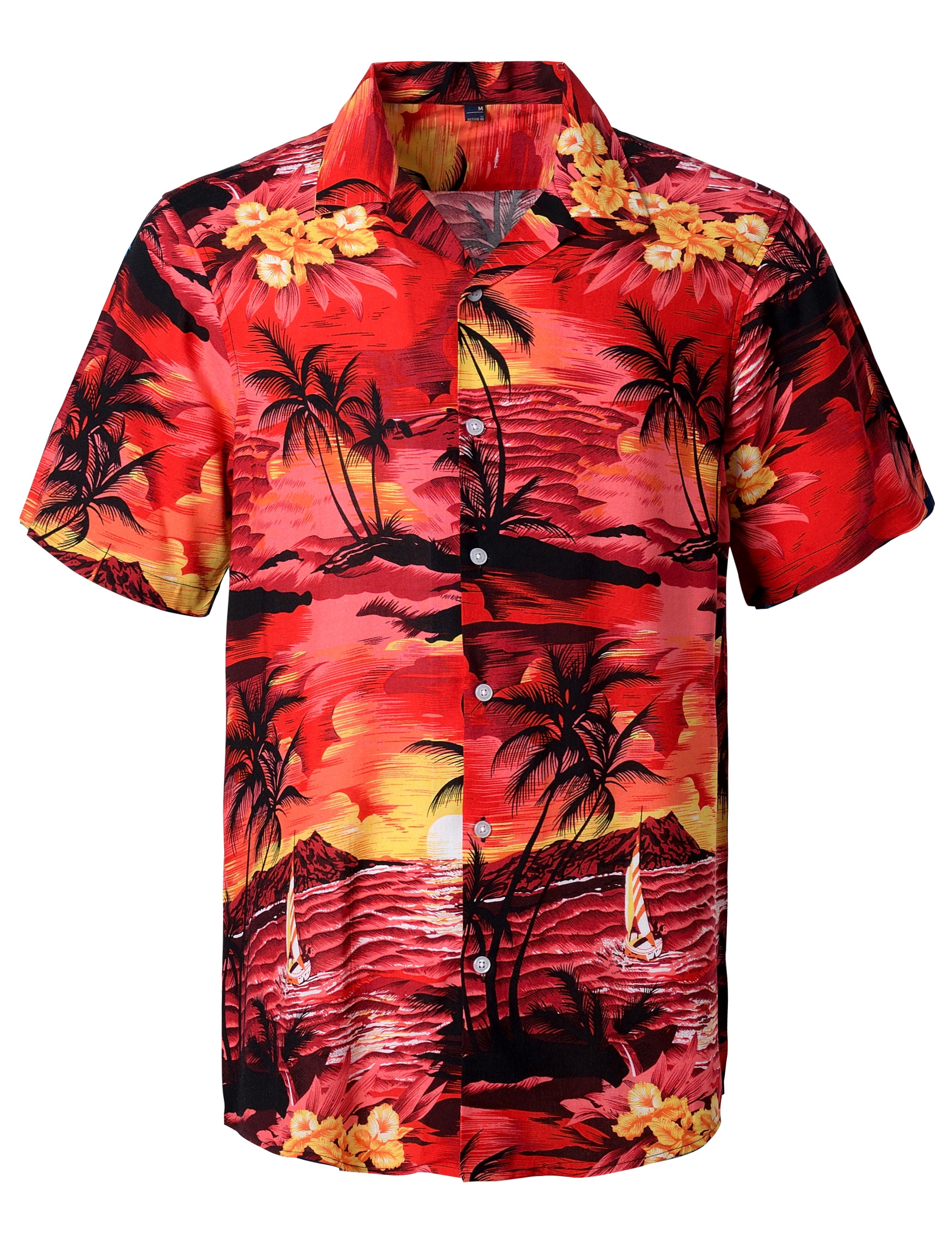 Siliteelon Men's Short Sleeve Hawaiian Shirts Sunset Holiday Shirt ...