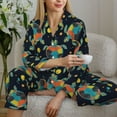 thumbnail image 6 of Pajama Sets for Women 2 Pcs, Colorful Turtles Button Down Long Sleeve Sleepwear Lounge PJ Sets, 6 of 6