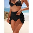 thumbnail image 5 of Charmo Womens Side Split Swim Skirts Built-in Briefs Tankini Bottoms Bikini Skirts with Back Pocket, 5 of 7