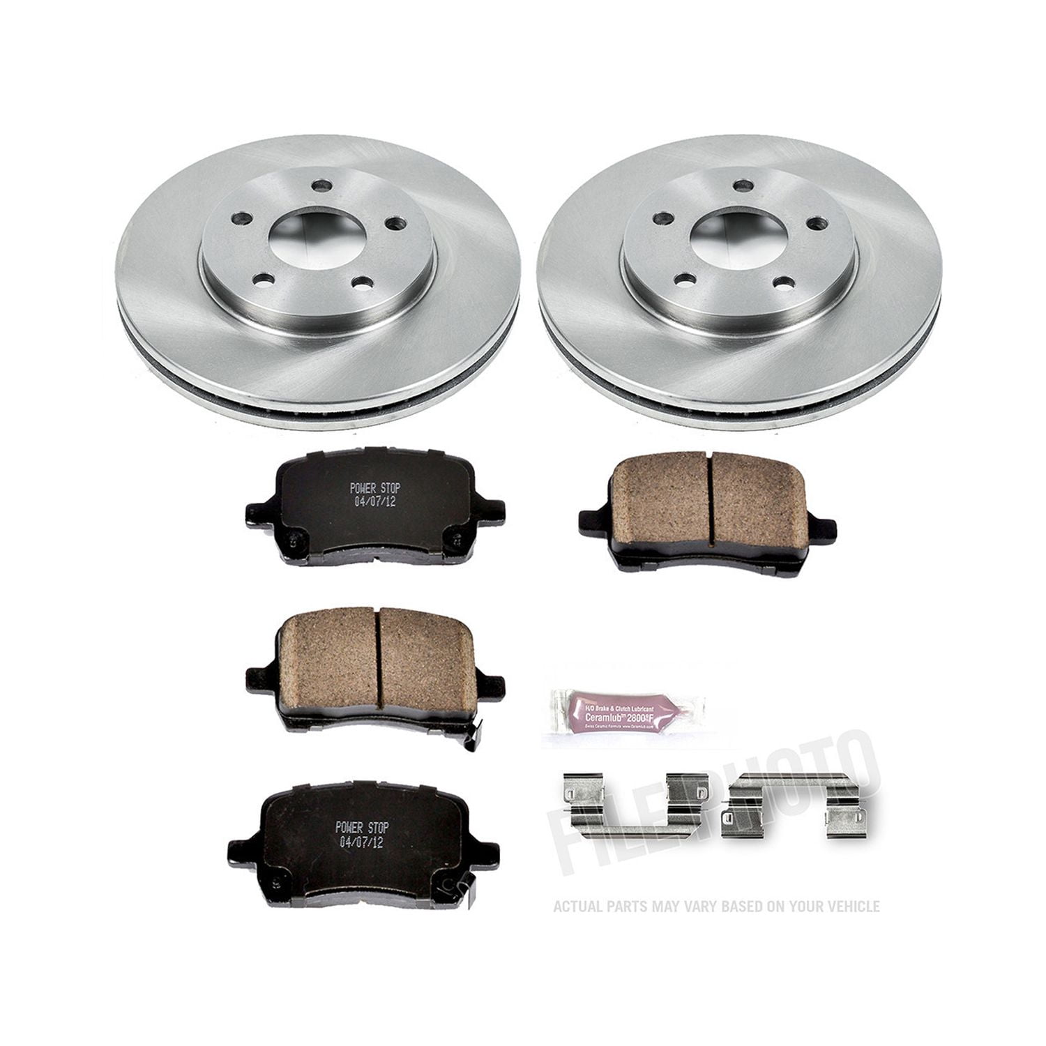 Power Stop Front Stock Replacement Brake Pad and Rotor Kit KOE1448