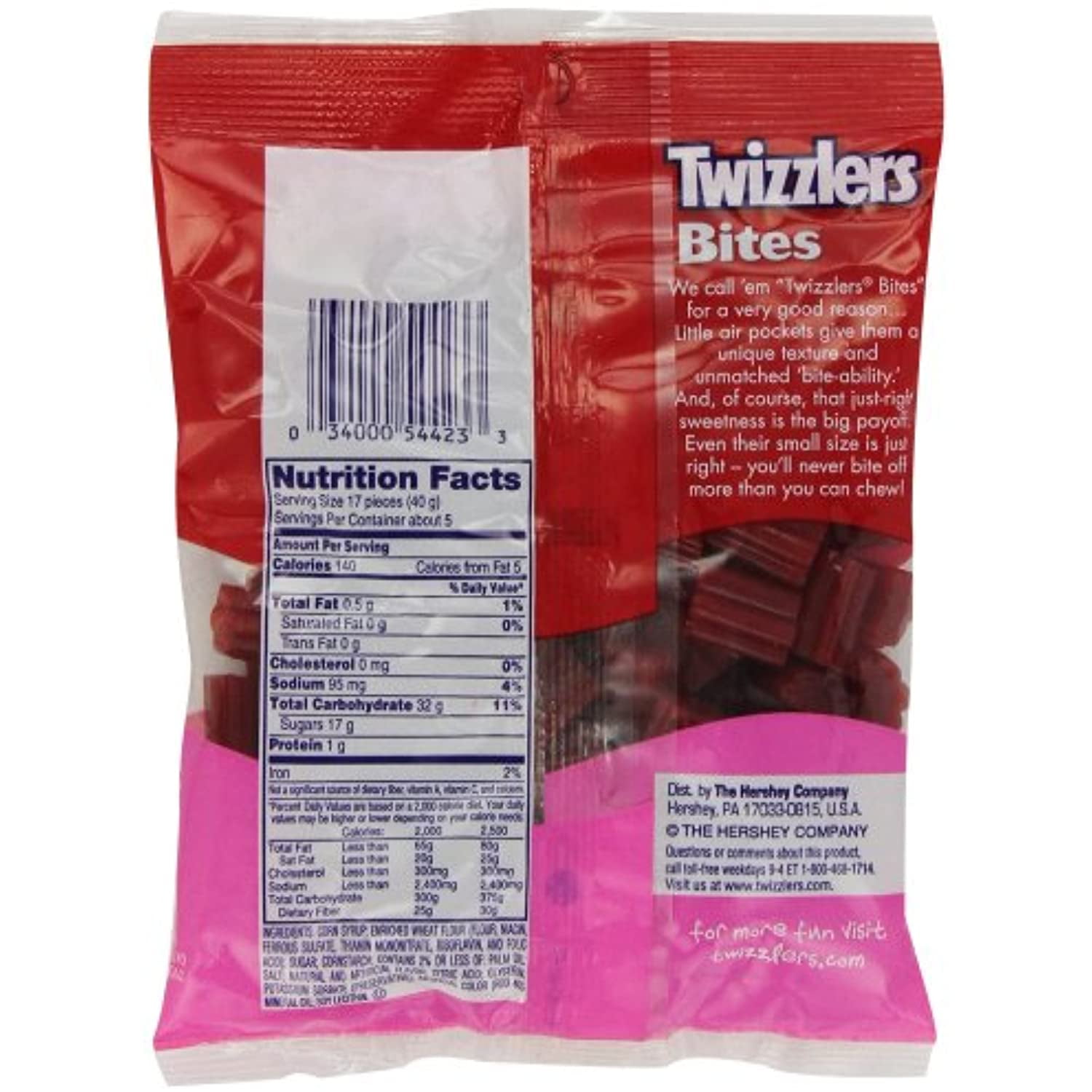 Twizzlers Bites, Cherry Flavored Licorice Candy, 7 Ounce Packet (Pack Of 12)