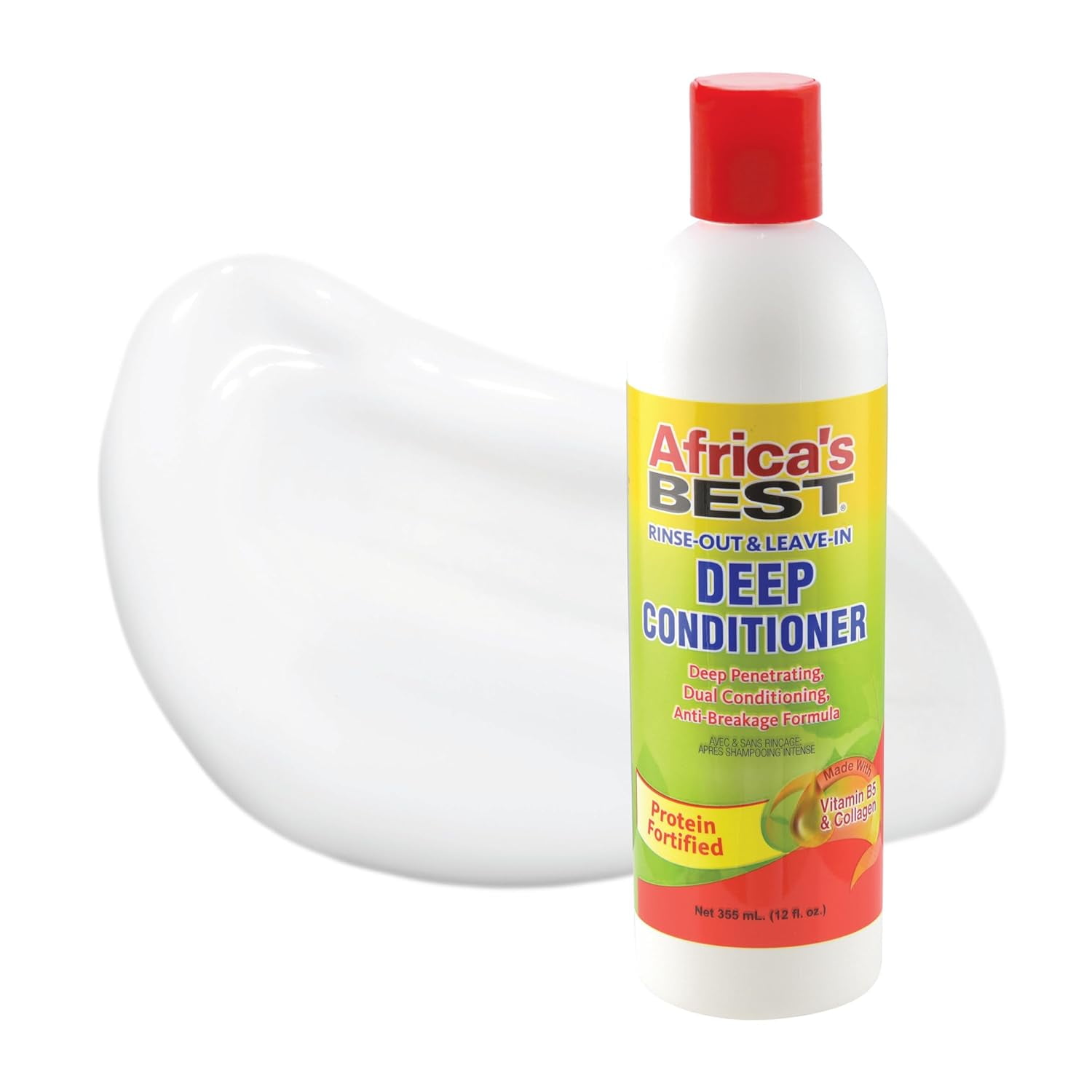 Africas Best Rinse-Out And Leave-In Deep Conditioner Protein Fortified, Professional Formula, 12 oz, 3 Pack