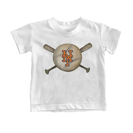 

Infant Tiny Turnip White New York Mets Baseball Crossbats T-Shirt