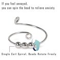 thumbnail image 4 of Faithtur Unisexe Bague Ouverte Réglable, Anneau Simple Doigt avec Perles Rotatives, 4 of 9