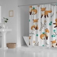 thumbnail image 3 of Coolnut Bath Shower Curtain Liners Cute Fox Butterfly and Flowers 66x72in Polyester Waterproof with 12 Curtain Hooks, 3 of 6