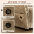 thumbnail image 4 of 110" Modular Sectional Sofa with Charging Station, L-Shaped Chenille Cloud Couch with Extra-Wide Seat and Moveable Ottoman for Living Room, Khaki, 4 of 10