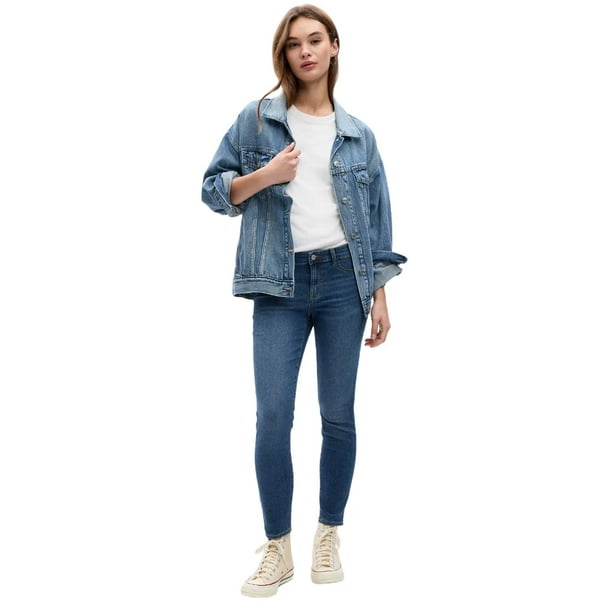Jeans Jegging Gap Mujer Tiro Medio Favorite Azul Oscuro Índigo Talle 25