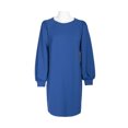 thumbnail image 5 of London Times Collared Crew Neck long Sleeve Banded Cuff’s Zipper Back Solid Shift Crepe Dress-CEDAR / 4, 5 of 8