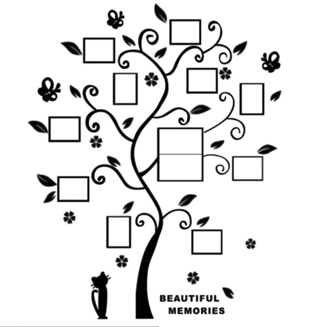 Family Frames Wall Decor 3D Diy Photo Frame Tree Pvc Wall Decal Family Sticker Mural Art Home Room Decor Family Tree Photo Frames Family Photo Frames for Wall Family Tree Wall Sticker