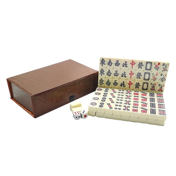 1 juego de Mahjong, juego de Mahjong chino, juego de juguetes con dados para viajes en casa