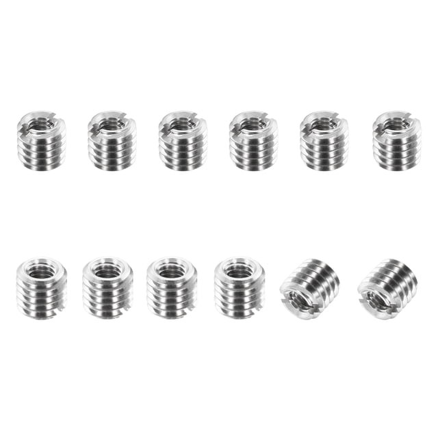 Adaptateurs de Filetage Manchon Réducteur Écrou, 12 Pcs M5x0.8 Mâle à M3x0.5 Femelle Réparation Insert Écrou Vis Réducteur Conversion 303 Acier Inoxydable Attache 5mm