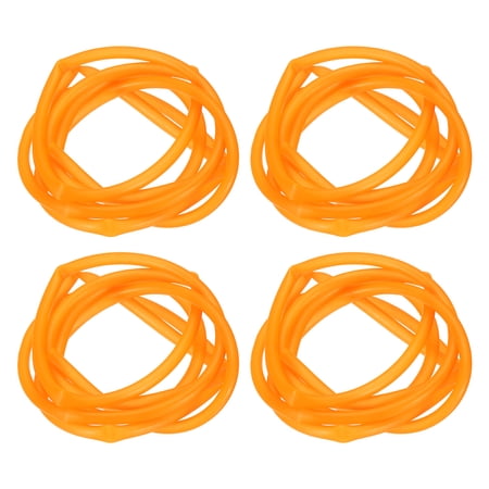 Uxcell Glow Tube Fishing Deep Sea Silicone Luminous Tube Soft Fishing Angling Glow Tubing Tool Attract Fish 0.16 OD x 3.28ft & 4Pcs & Orange-Fit For(Night Fishing/Deep Drop Rigs)