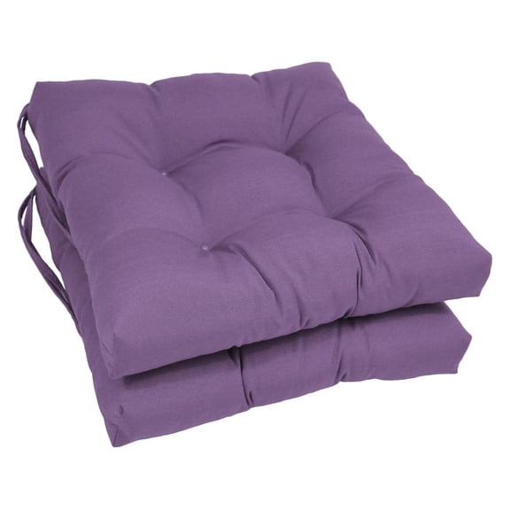 Blazing Needles 916X16SQ-T-6CH-TW-GP 16 in. Solid Twill Square Tufted Chair Cushions, Grape - Set of 6