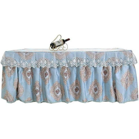 

Panda Superstore PS-HOM3742031-YAN00727 Palace Style Cover Coffee Dustproof Lace Tablecloth Light Blue
