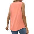 thumbnail image 4 of QAFOPEH Women Square Neck Sleeveless Pleated Solid Color Tank Top, 4 of 4
