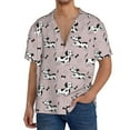 thumbnail image 7 of Lsque Dachshund Dog Puppy print Men's Cuban Collar Short Sleeve Shirt Summer Beachwear Casual Button Down Fashionable Vacation Leisure Shirt-Small, 7 of 7