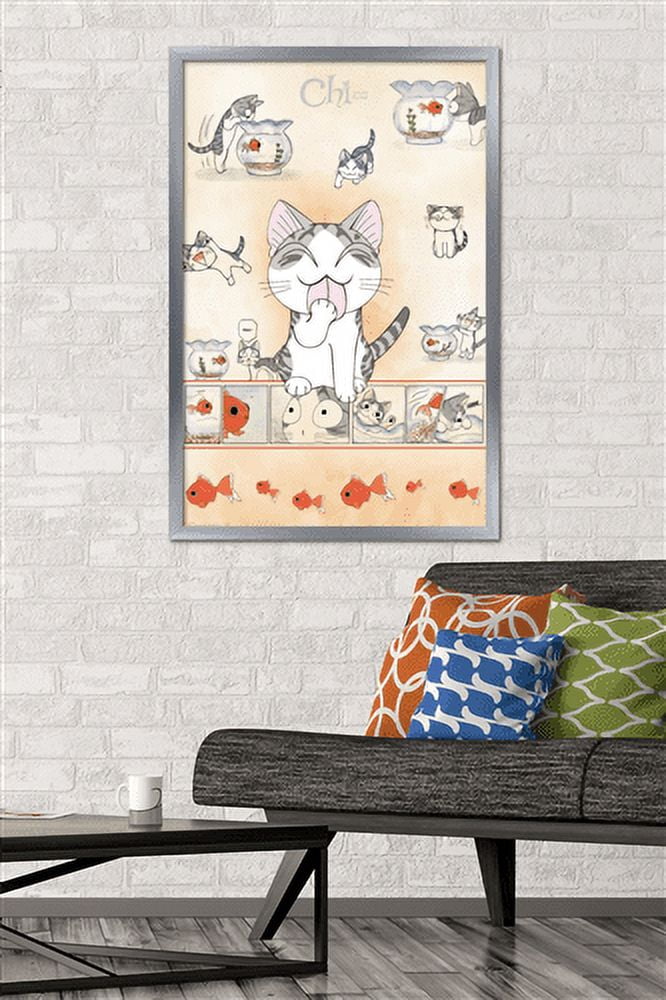 Chi Cat Wall Poster, 22.375" x 34", Framed