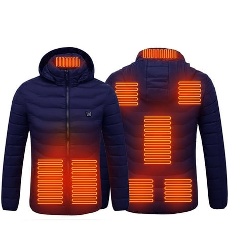 Men s Heated Jacket with 8 Zone Smart Control 3 Heat Levels USB Powered Lightweight Water-Resistant Machine Washable (M-3XL Battery Not Included)