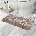 thumbnail image 7 of Btomtd 16"x20" U-Shaped Bath Rug and Toilet Floor Mat, Microfiber Plush Absorbent Non-Slip Bathroom Rugs, Machine Washable Fast Dry Doormat for Bathroom Floor, Brown, 7 of 7