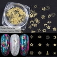 thumbnail image 1 of 120 unids/lote de calcomanías de uñas de Metal dorado, copos ultrafinos, diamantes de imitación ostentosos para uñas yeacher Copos de uñas, 1 of 4