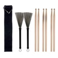 thumbnail image 2 of Baquetas de Bambú + Cepillos de Alambre Retráctil + Cepillos de Tambor de Varillas + Bolsa de Almacenaje Piezas de Reemplazo para Marimba - CUTICAT Baquetas para batería 5A Hard Maple, 2 of 8