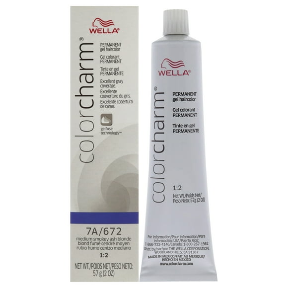 Tinte Permanente para Cabello en Gel Wella Color Charm 7A 672 Rubio Ceniza Ahumado Medio 2 oz