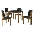 thumbnail image 1 of Gales Table à Manger Ronde 46,54 en Bois d'Ingénierie, Noire - Ensemble de 5, 1 of 7