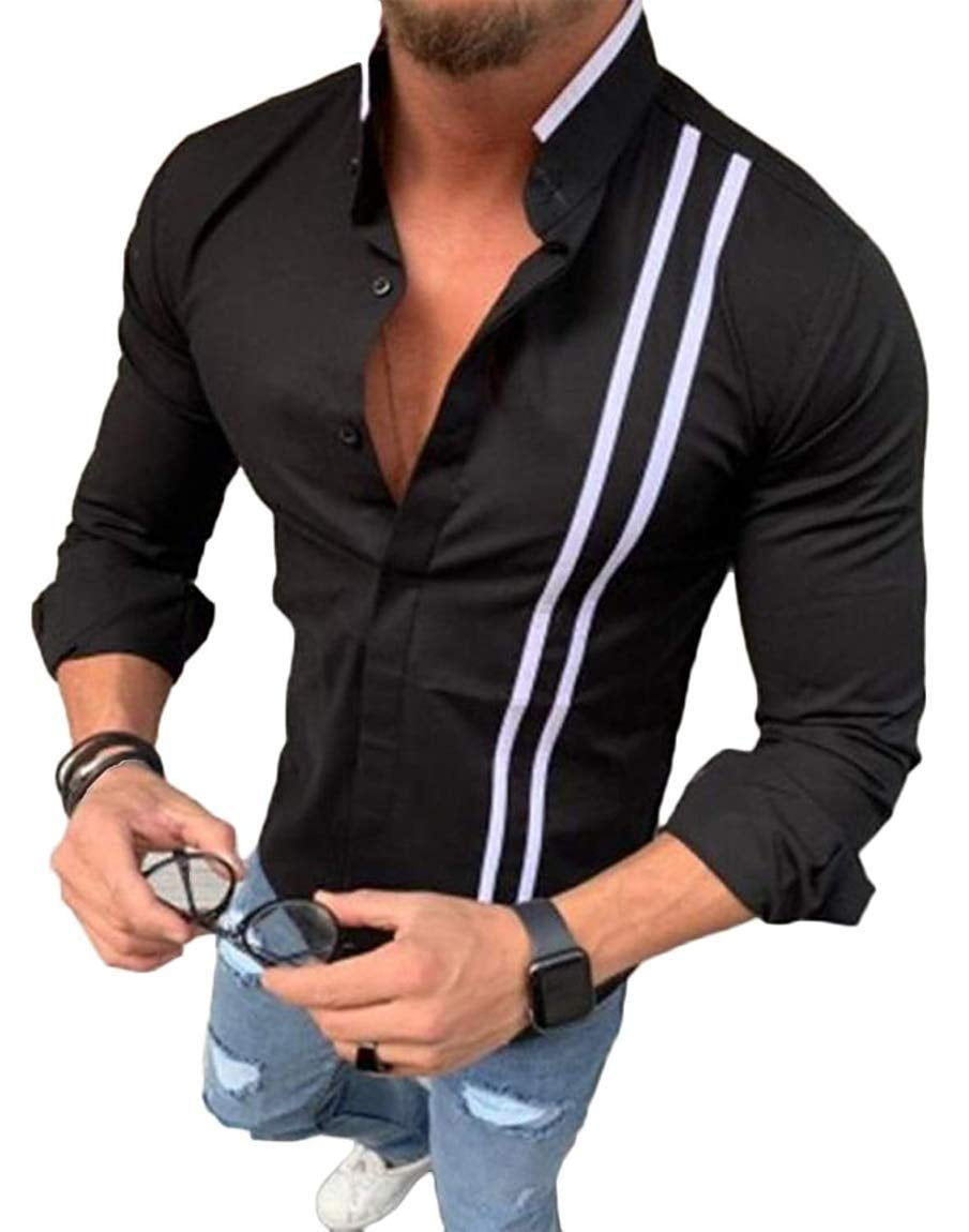 mens black dress shirt walmart