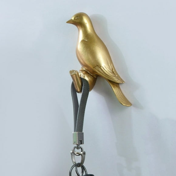 Gancho decorativo para pájaros, colgador de almacenamiento de ropa, moderno, portátil, creativo, para colgar animales, para toallas, ropa, comedor, M oro