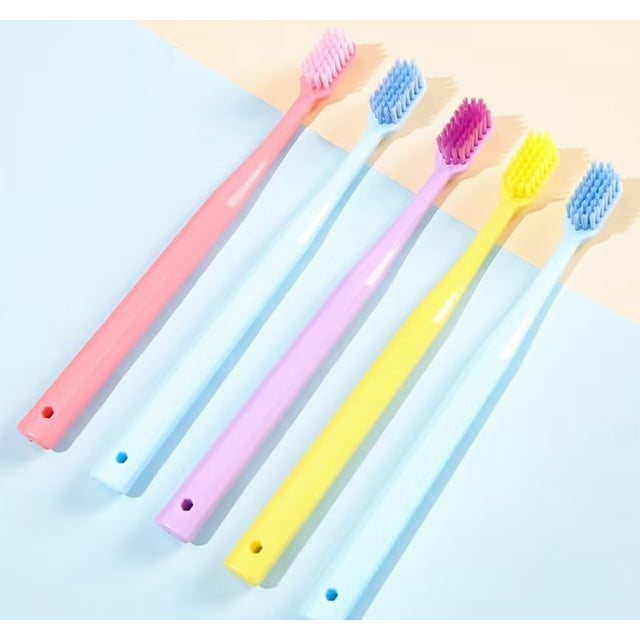 Cepillo de dientes extrasuave para dientes y encías sensibles (paquete de 5), cepillo de dientes ultrasuave con 10 000 cerdas micro nano para adultos y personas mayores TUNC Sencillez