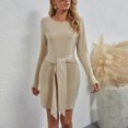 thumbnail image 4 of Gspmoly Robes Décontractées pour Femmes, Mode Femmes Robe Aguichant Décontractée Unie Robe à Manches Longues Robe Bandage Robes de Soirée pour Femmes Articles en Liquidation, 4 of 5