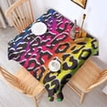 thumbnail image 2 of Colorful and Black Of Leopard Print Square Tablecloth,Waterproof Square Table Cover,Wipeable Spillproof Washable Table Cover for Home Kitchen Party Decor 60"x60"(152x152cm), 2 of 6