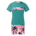 thumbnail image 5 of UVEASISHA Short Sets for Men 2 Piece Outfits Hawaiian Beach Set Tropical Short Sleeve T Shirt and Shorts Green XXXXL, 5 of 5