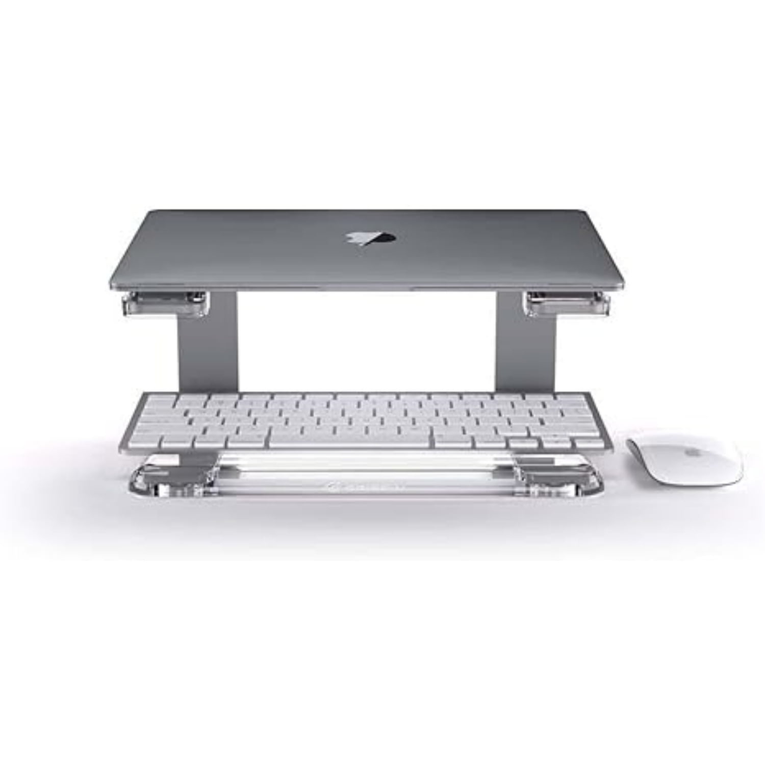 Elevator Laptop Stand - Ergonomic Computer Riser & Laptop Mount Made of Sturdy Brushed Aluminum - Supports Posture & Elevates Workspace with a Minimal Design, Space Grey Clear (2.5 Oz)