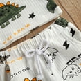 thumbnail image 5 of Toddler Infant Baby Boy 2Pcs Summer Outfits Set Dinosaur Print Sleeveless Tank Vest Top+Drawstring Pocket Shorts, 5 of 7