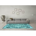 thumbnail image 3 of Ahgly Company Indoor Square Abstract Light Blue Modern Area Rugs, 4' Square, 3 of 4