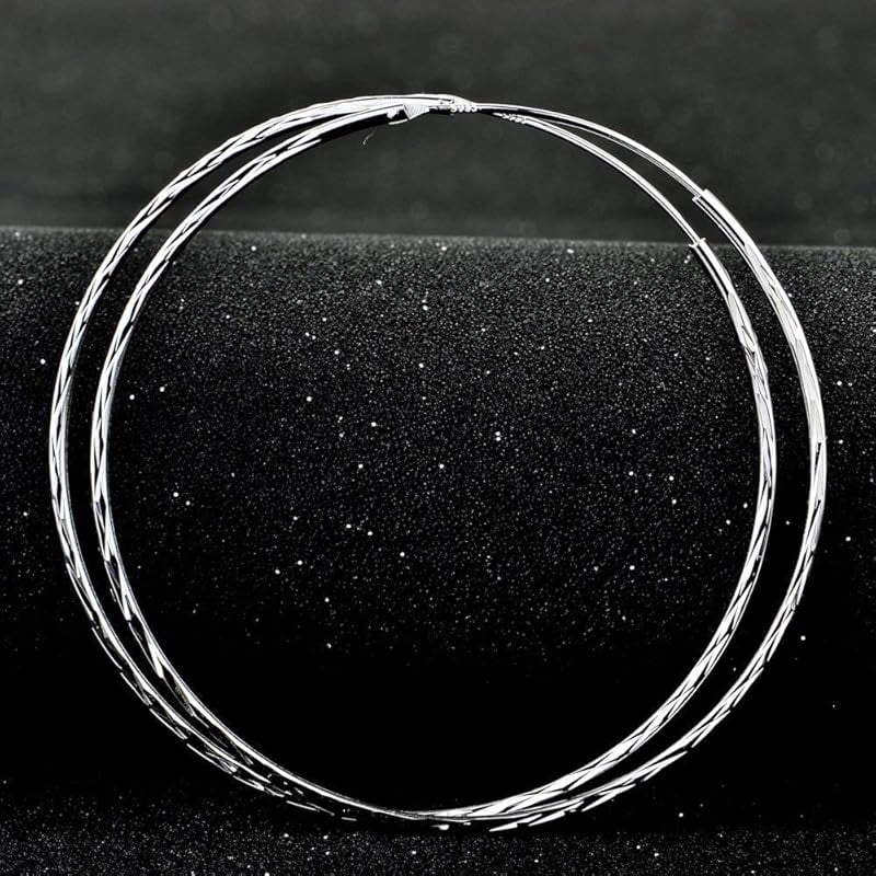 DOLIOX 925 Sterling Silver Circle Endless Hoop Earrings for Women 20 30 40 50 60 70mm