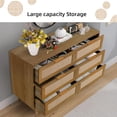 thumbnail image 5 of LAZZO 6-Drawer Rattan Dresser, Modern Chest of Drawers, Wooden Storage Organizer for Bedroom, Living Room & Hallway, Brown, 5 of 7