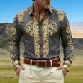 thumbnail image 2 of xfsWaSs Men's Western Cowboy Shirt Printed Long Sleeve Shirts For Festivals And Western Cowboys Outfit Classic Fit Shirts Comfortable Everyday Wear, 2 of 4