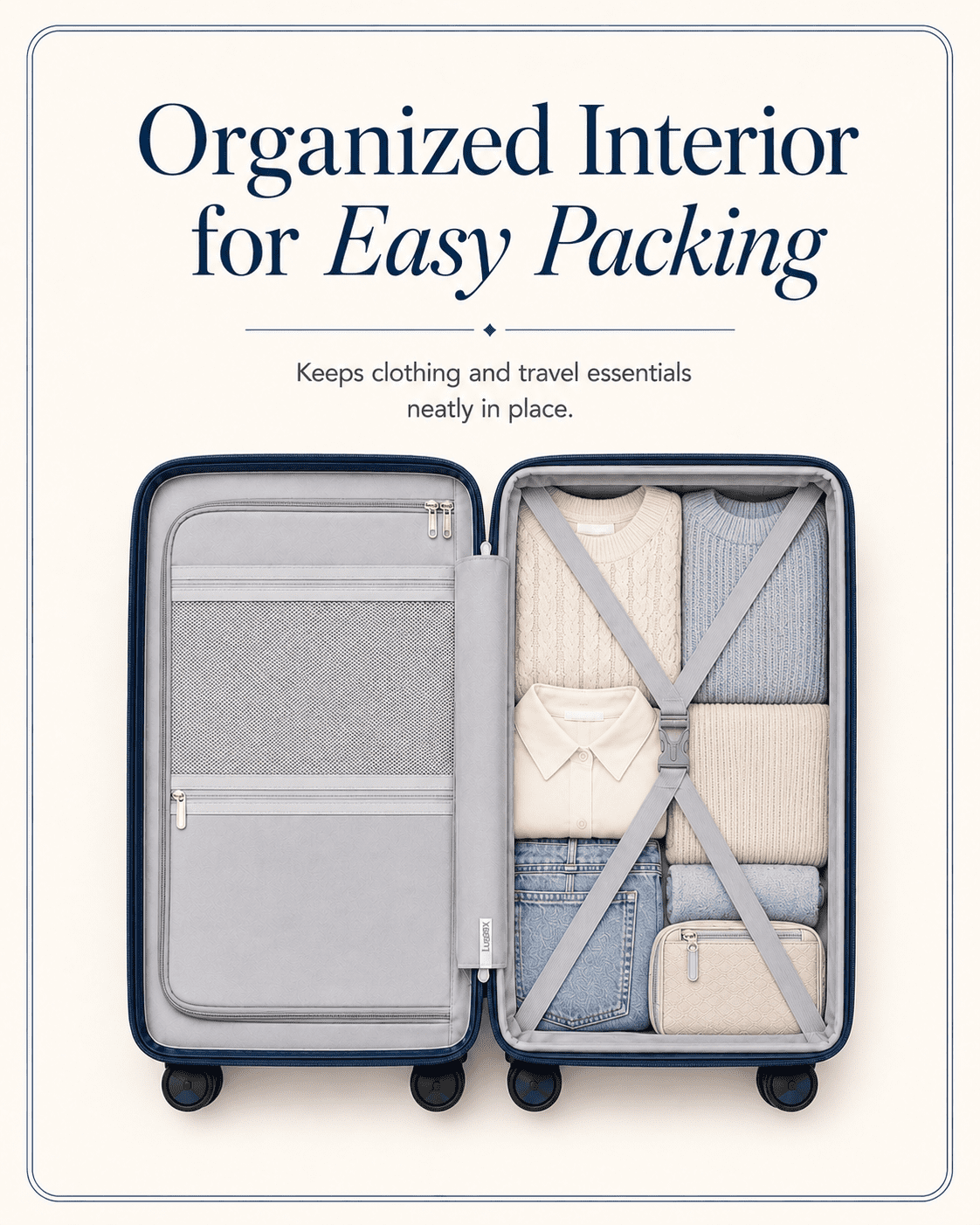 20" Carry-on Polycarbonate Expandable Hardshell Luggage,Navy