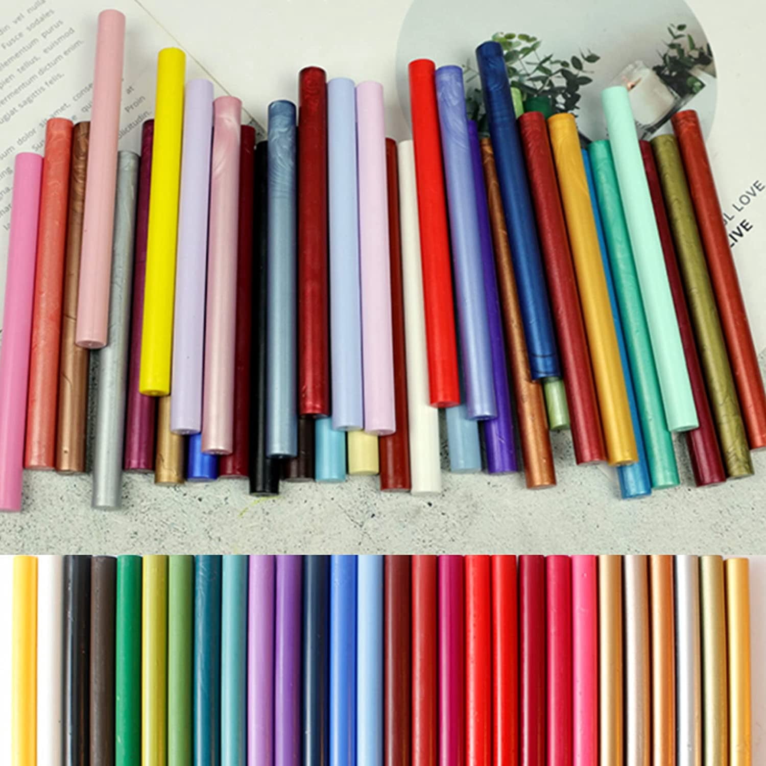 40 Pcs Glue Gun Sealing Wax Sticks for Wax Seal Stamp, Sealing Glue Gun Sealing Wax Sticks Mini Glue Stick, Great for Wedding Invitations,Christmas Gift