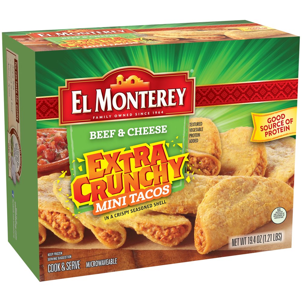 El Monterey® Extra Crunchy Beef & Cheese Mini Tacos 19.4 oz. Box