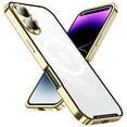 thumbnail image 4 of Plating Matte for iPhone 16 Case, [Drop Protection] [Anti-Fingerprint] Silky Touch Hard PC Back with Non-Slip Metal Edge, Shockproof Case for iPhone 16, Gold, 4 of 12