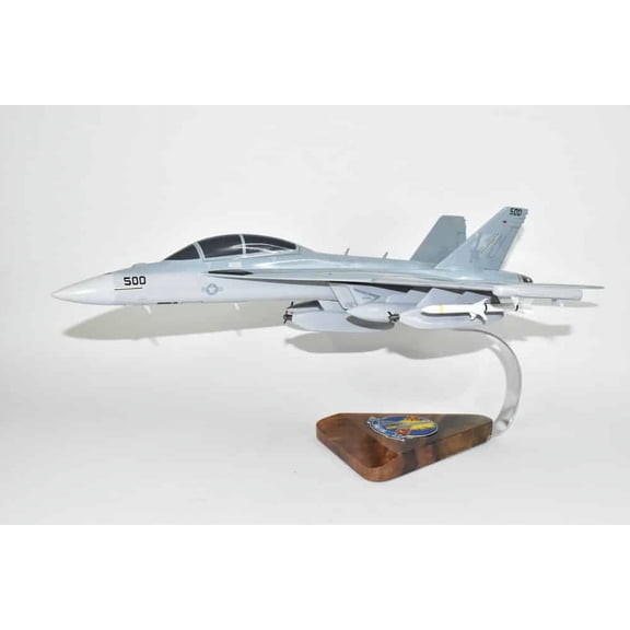 VAQ-136 The Gauntlets EA-18G Growler Model, Navy, 1/40th (18) Scale, Mahogany