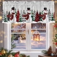 thumbnail image 5 of Merry Christmas Valances for Windows, 54 x 18in, Christmas Snowman Tree Red Plaids Snowflakes Rod Pocket Kitchen Valance Curtain Light Filtering Window Treatments for Living Room Bedroom, 1 Panel, 5 of 7
