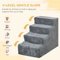 thumbnail image 3 of CoSoTower 4-Step Dog Ramp for Sofa, Bed, and Couch, with Removable Cover, Light Grey, 3 of 7