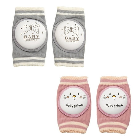 

QIIBURR Kids Elbow Pads and Knee Pads 2Pairs Kids Baby Safety Sport Crawling Elbow Cushion Knee Pads Protective Gear