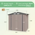thumbnail image 5 of Aoxun 8’x 6’ Outdoor Storage Shed with Base Frame, Metal Garden Tool Shed with Lockable Door, Galvanized Steel Shed for Backyard, Lawn and Patio, Black, 5 of 8