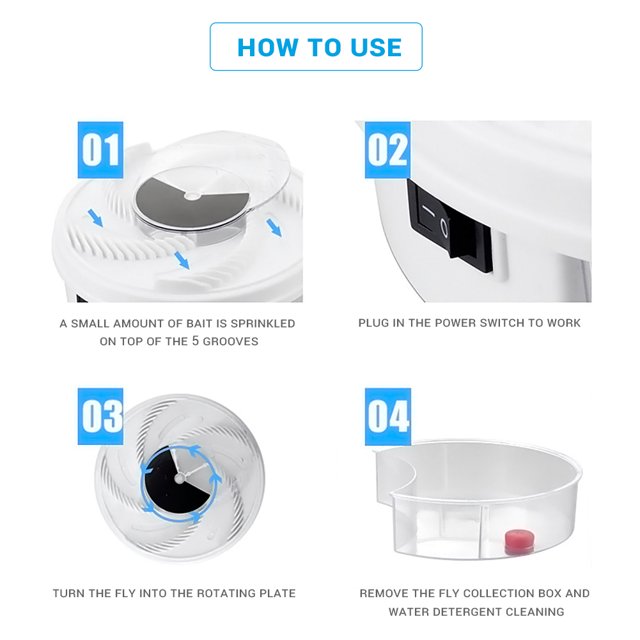 1 Uds. Dispositivo Eléctrico De Trampa Para Moscas Con Artefacto Atrapamoscas Eléctrico Para Atrapar Alimentos ANGGREK Electric Fly Trap Device