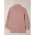 thumbnail image 3 of Chaqueta Abrigo Manga Larga Solapa Bolsillo Botón Color Puro Grueso Abrigo Casual para Mujer Rosa M, 3 of 6
